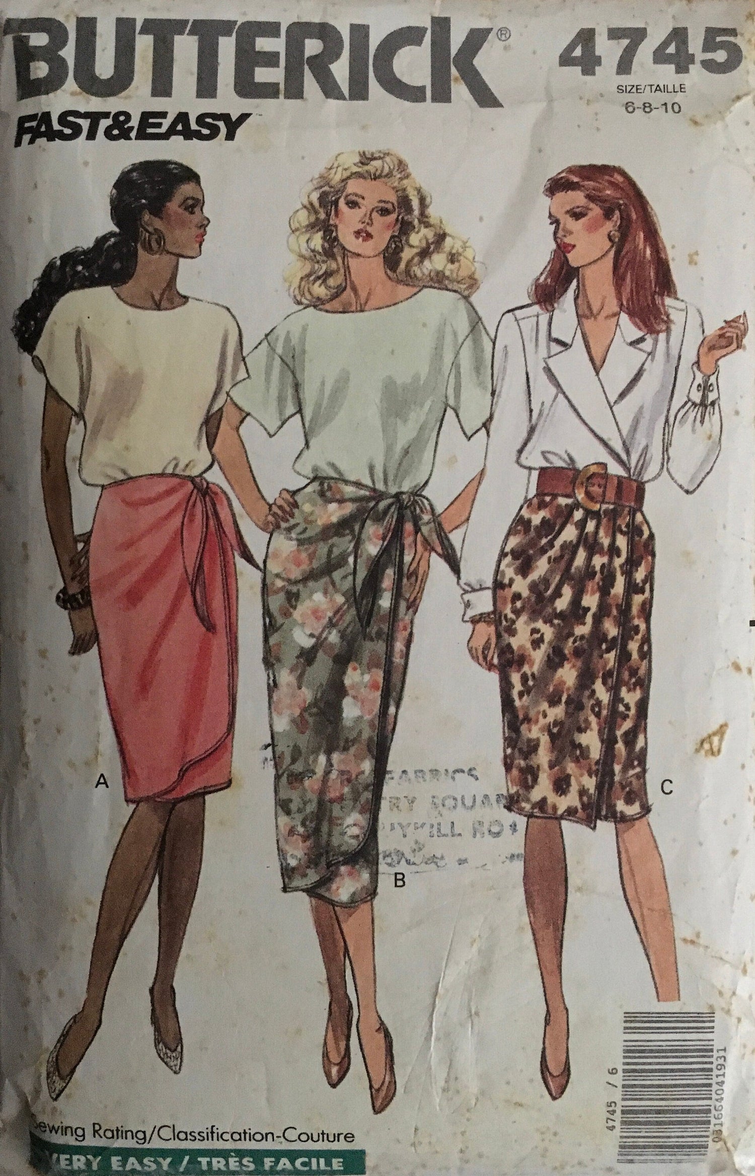 Butterick 4745 Sewing Pattern (Vintage) CUT