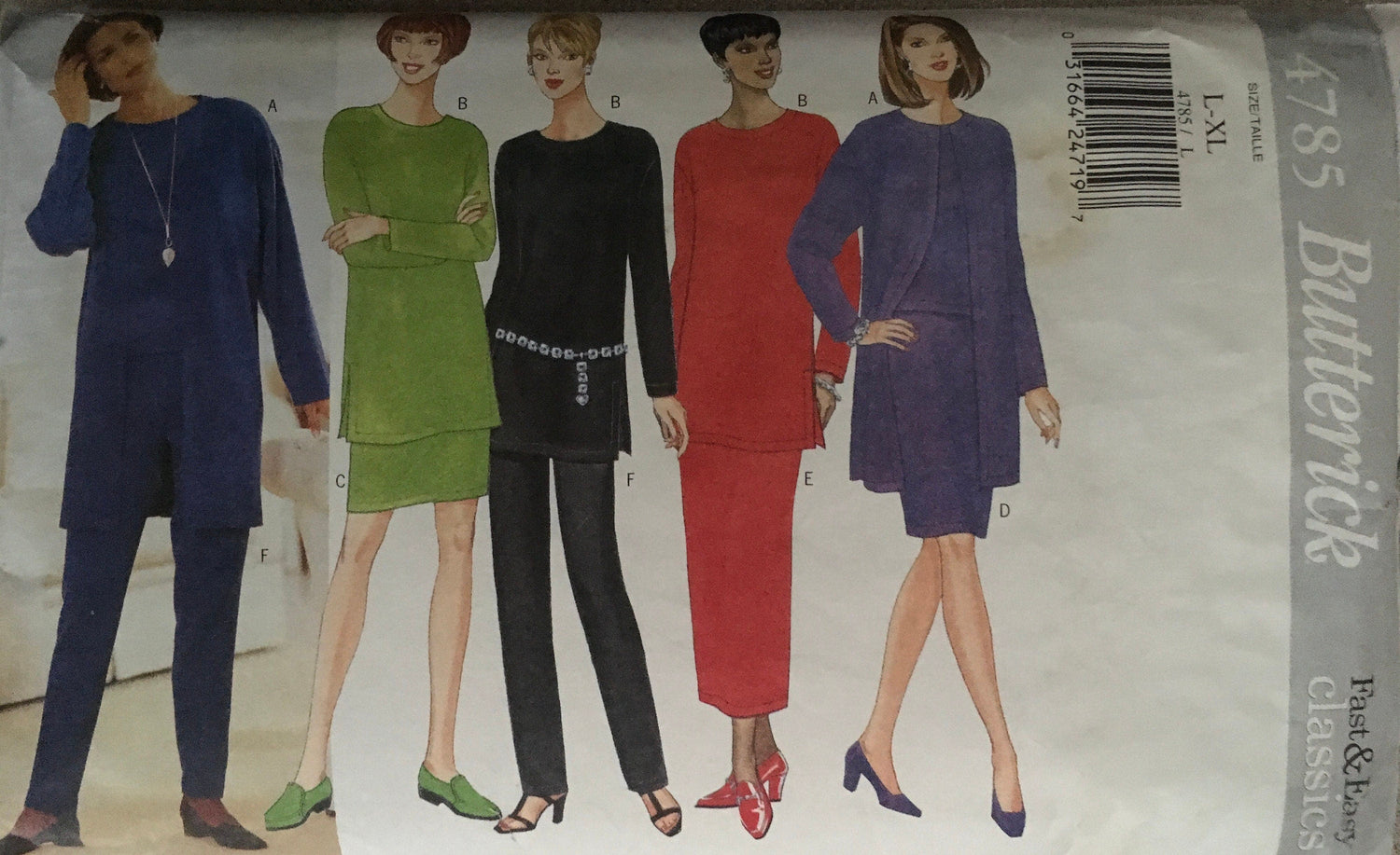 Butterick 4785 Sewing Pattern (Vintage) CUT
