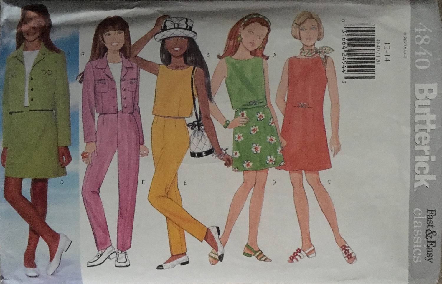 Butterick 4840 Sewing Pattern (Vintage) CUT