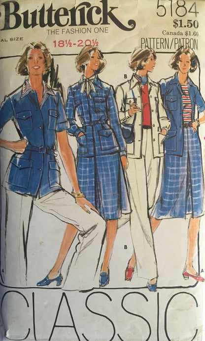 Butterick 5184 Sewing Pattern (Vintage) CUT