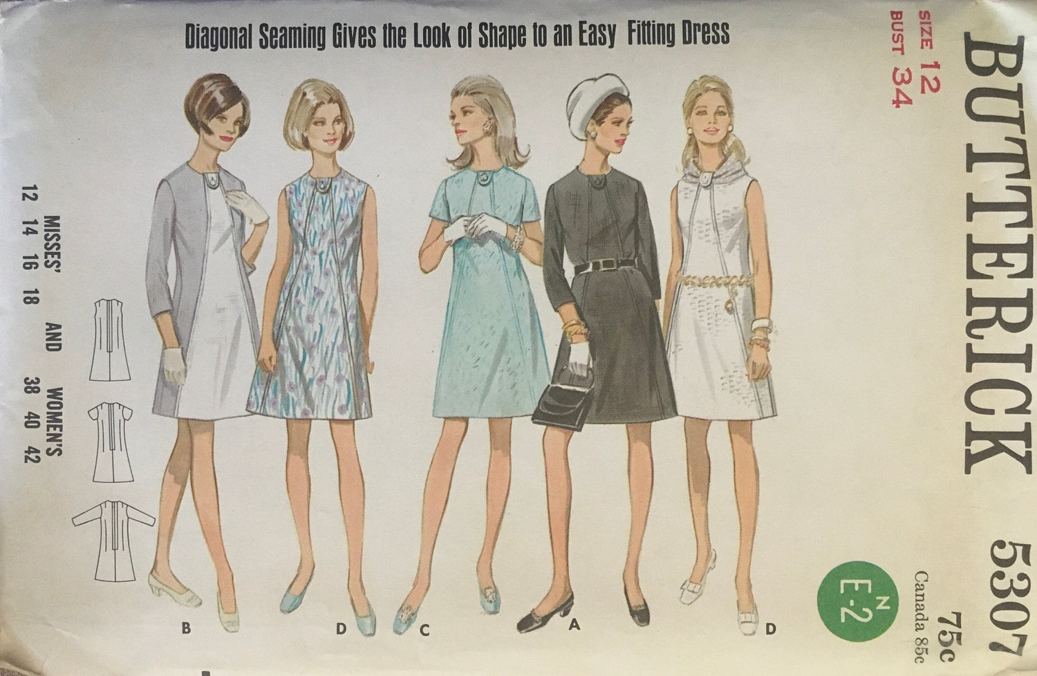 Butterick 5307 Sewing Pattern (Vintage) UNCUT/CUT