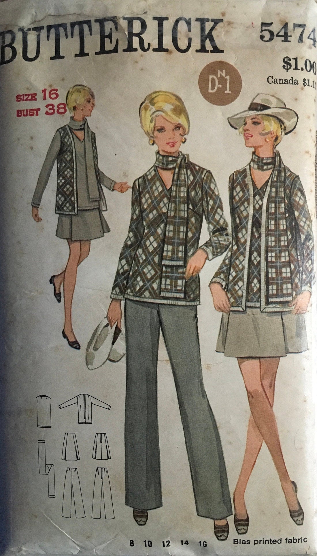 Butterick 5474 Sewing Pattern (Vintage) UNCUT