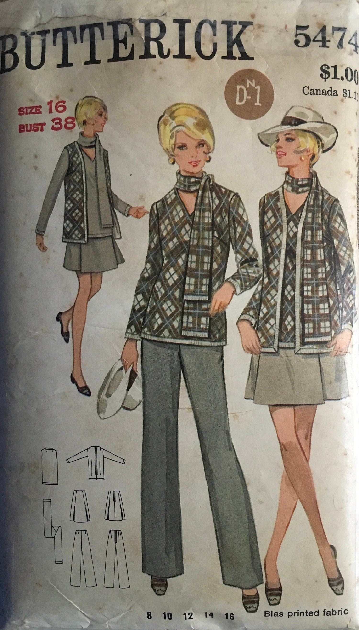 Butterick 5474 Sewing Pattern (Vintage) UNCUT