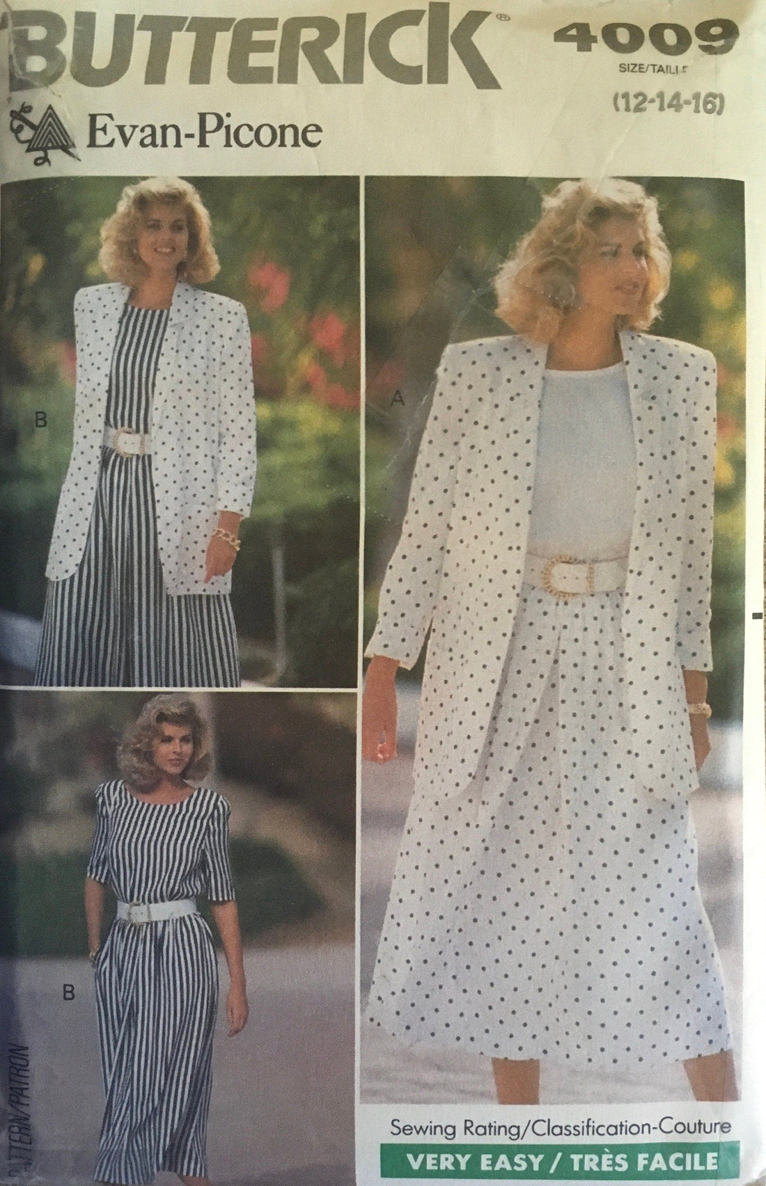 Butterick 4009 Sewing Pattern (Vintage) UNCUT