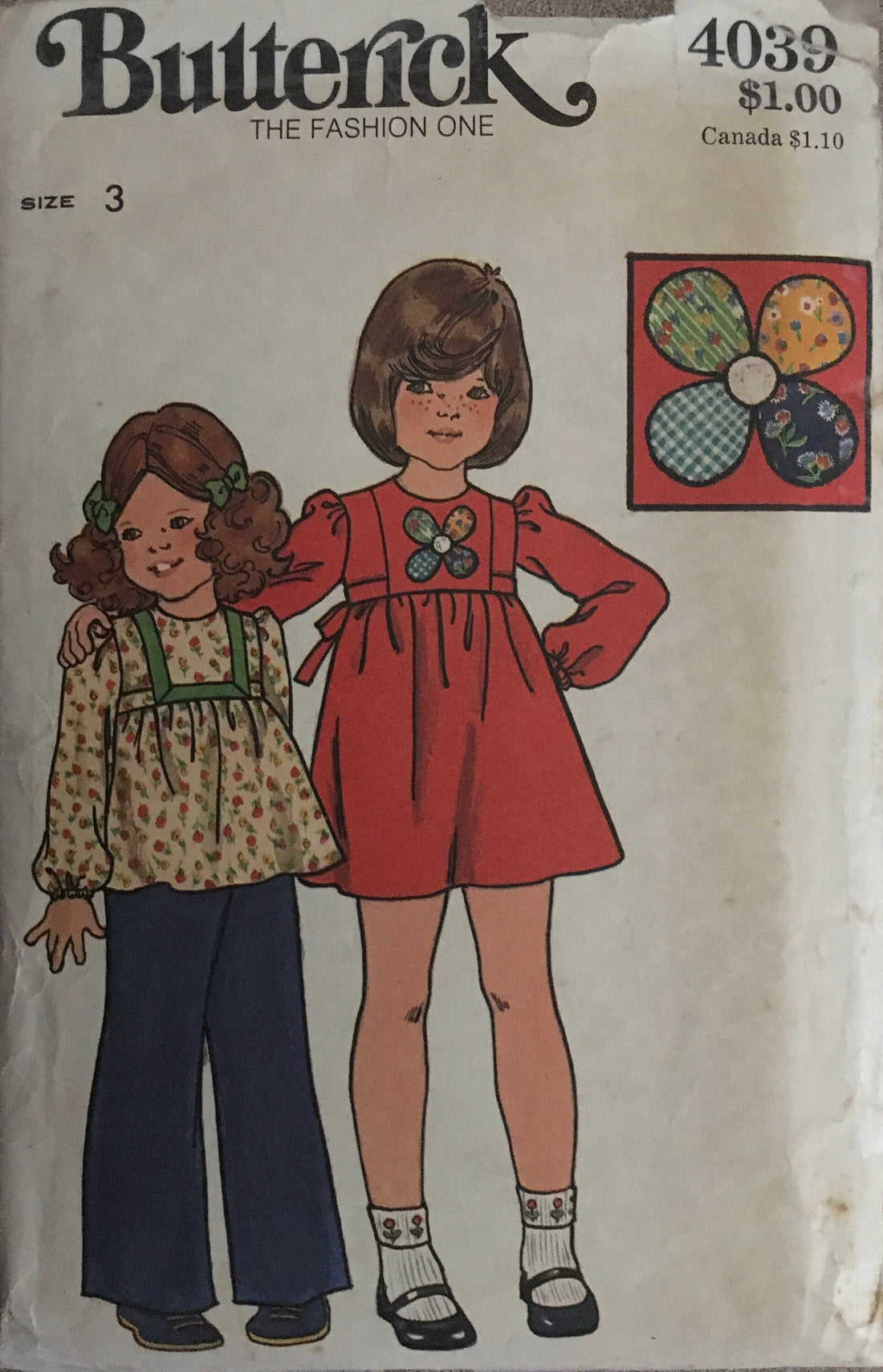 Butterick 4039 Sewing Pattern (Vintage) CUT