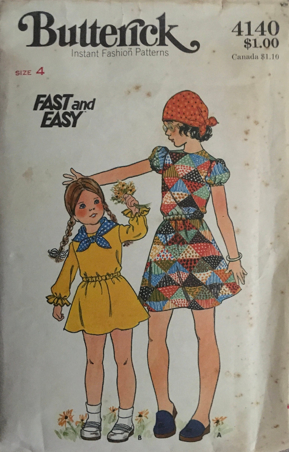 Butterick 4140 Sewing Pattern (Vintage) CUT