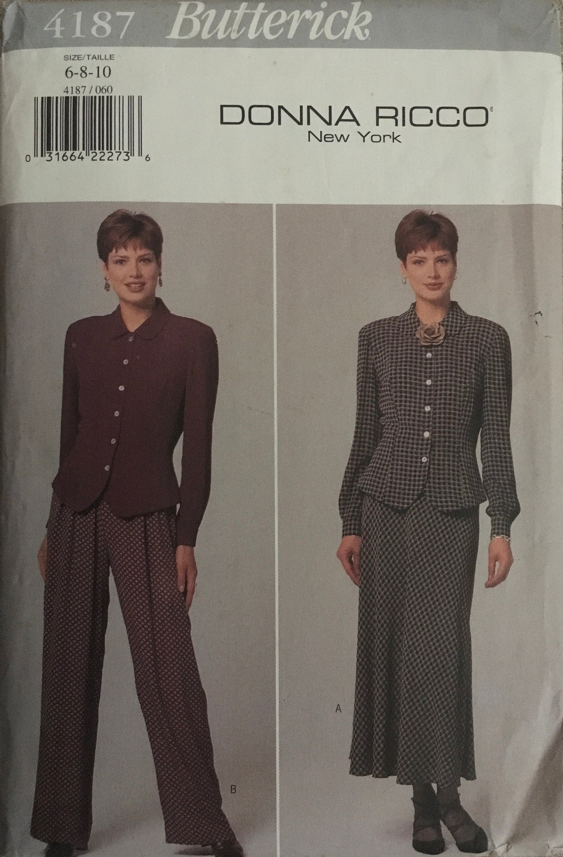 Butterick 4187 Sewing Pattern (Vintage) UNCUT