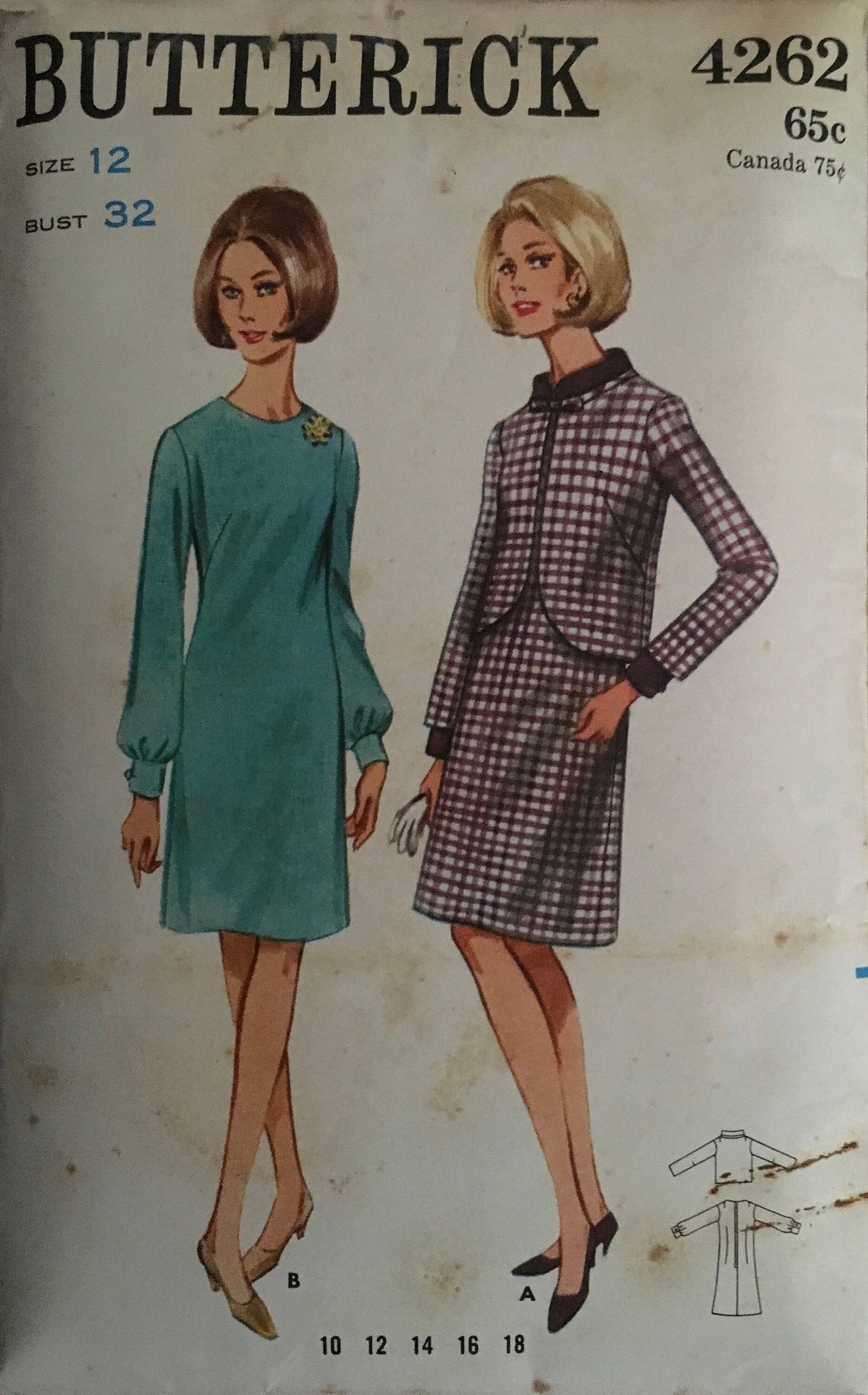 Butterick 4262 Sewing Pattern (Vintage) CUT