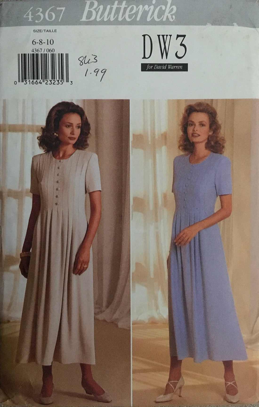 Butterick 4367 Sewing Pattern (Vintage) UNCUT