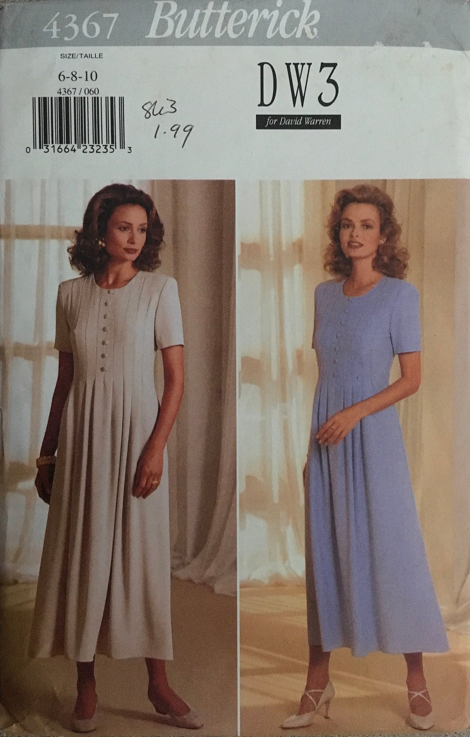 Butterick 4367 Sewing Pattern (Vintage) UNCUT