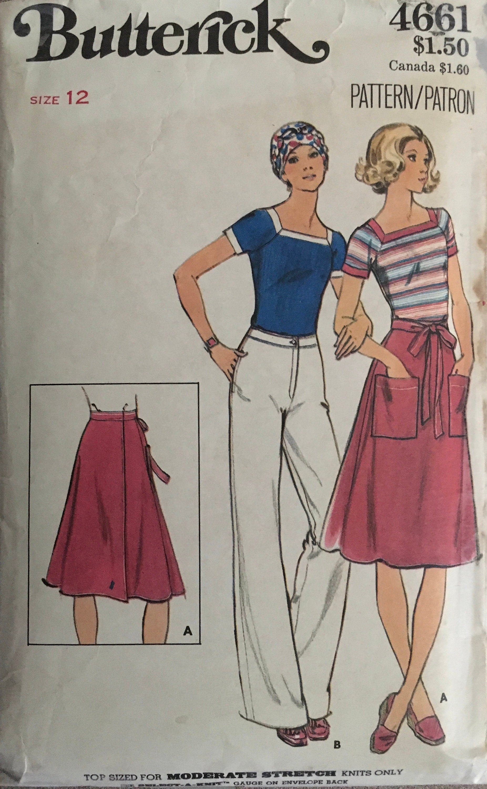 Butterick 4661 Sewing Pattern (Vintage) CUT