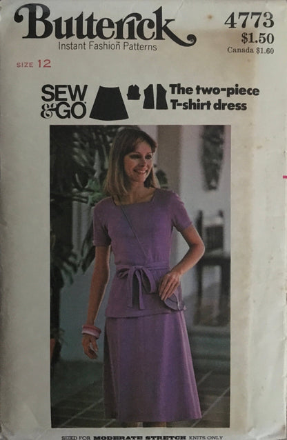 Butterick 4773 Sewing Pattern (Vintage) CUT