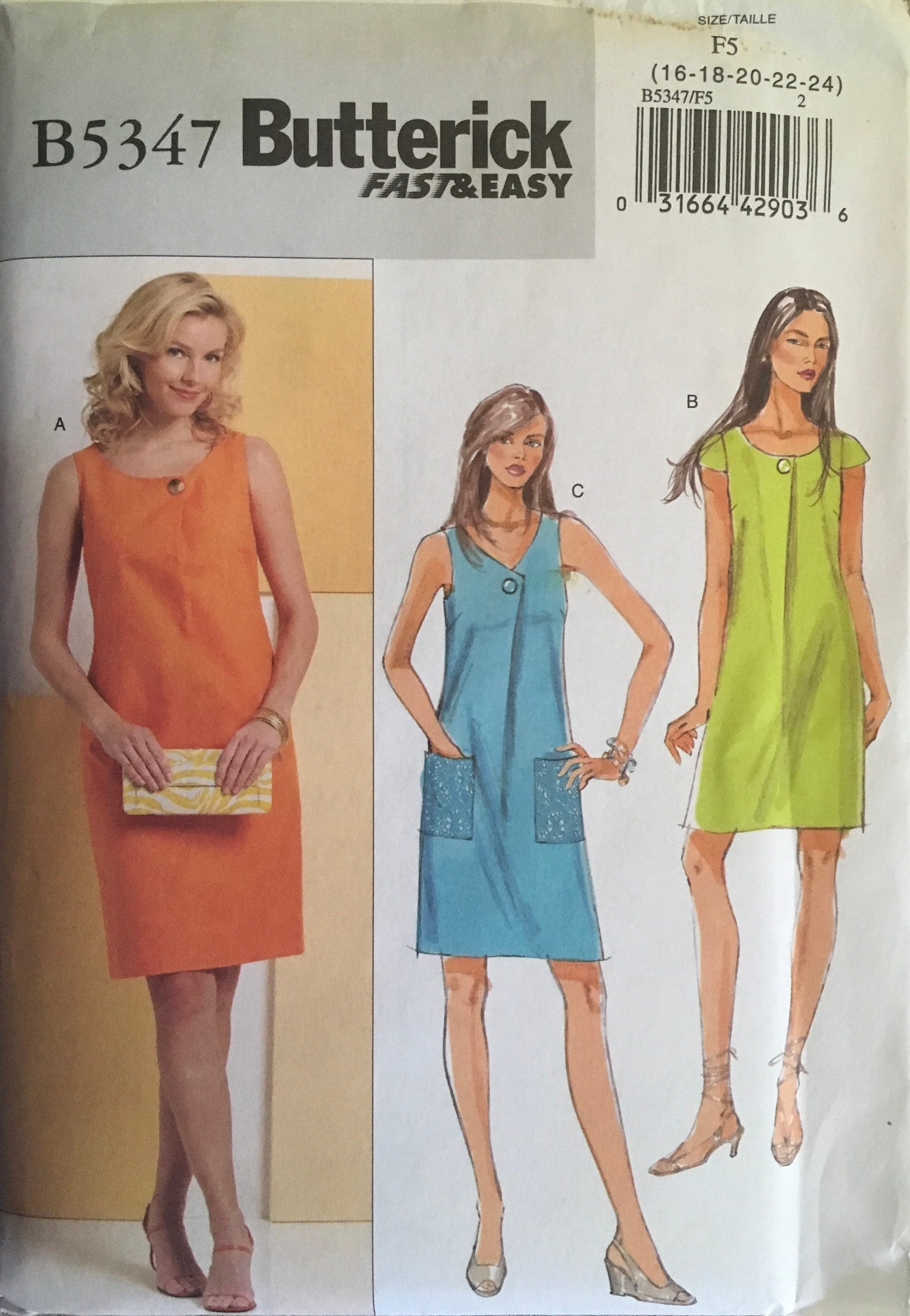 Butterick 5347 Sewing Pattern (Vintage) UNCUT