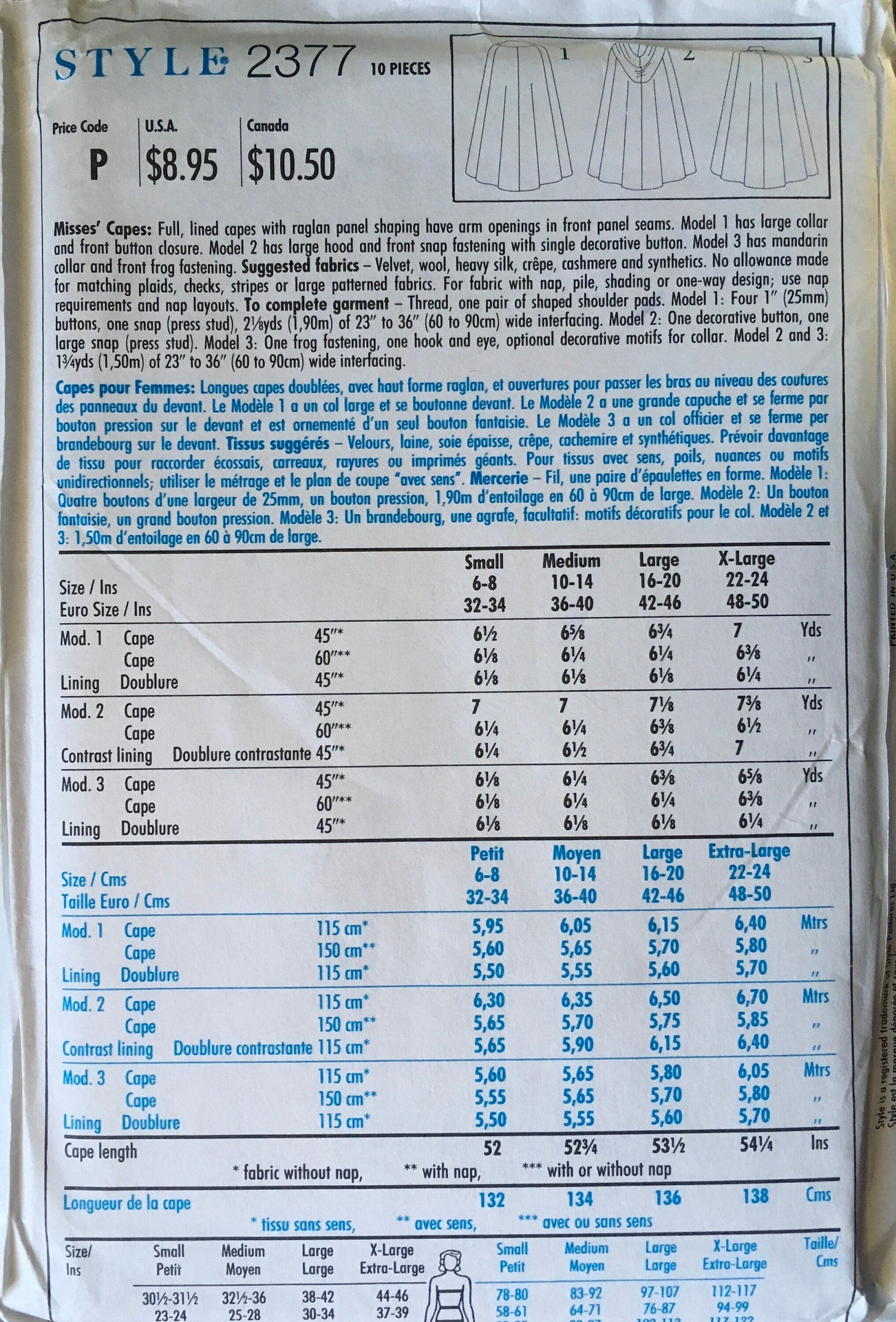 Style 2377 Sewing Pattern (Vintage) UNCUT