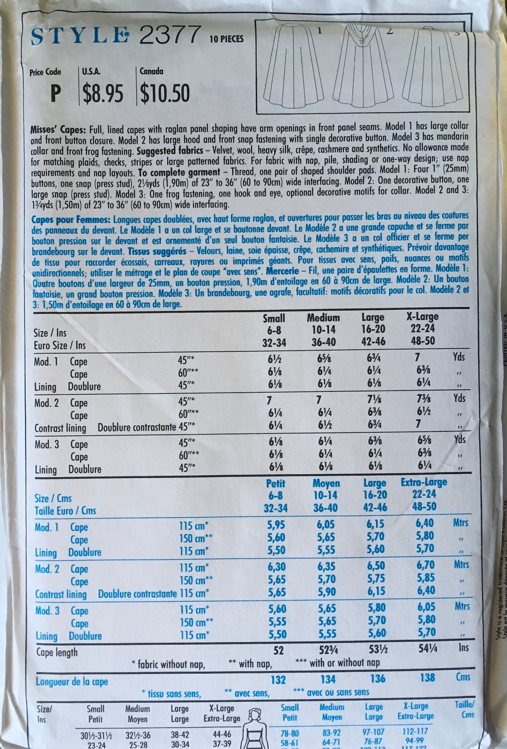 Style 2377 Sewing Pattern (Vintage) UNCUT