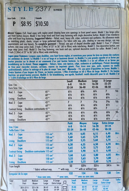 Style 2377 Sewing Pattern (Vintage) UNCUT