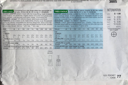 See &amp; Sew 3885 Sewing Pattern (Vintage) UNCUT