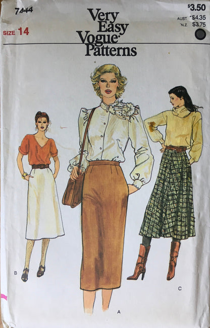 Vogue 7444 Sewing Pattern (Vintage) UNCUT