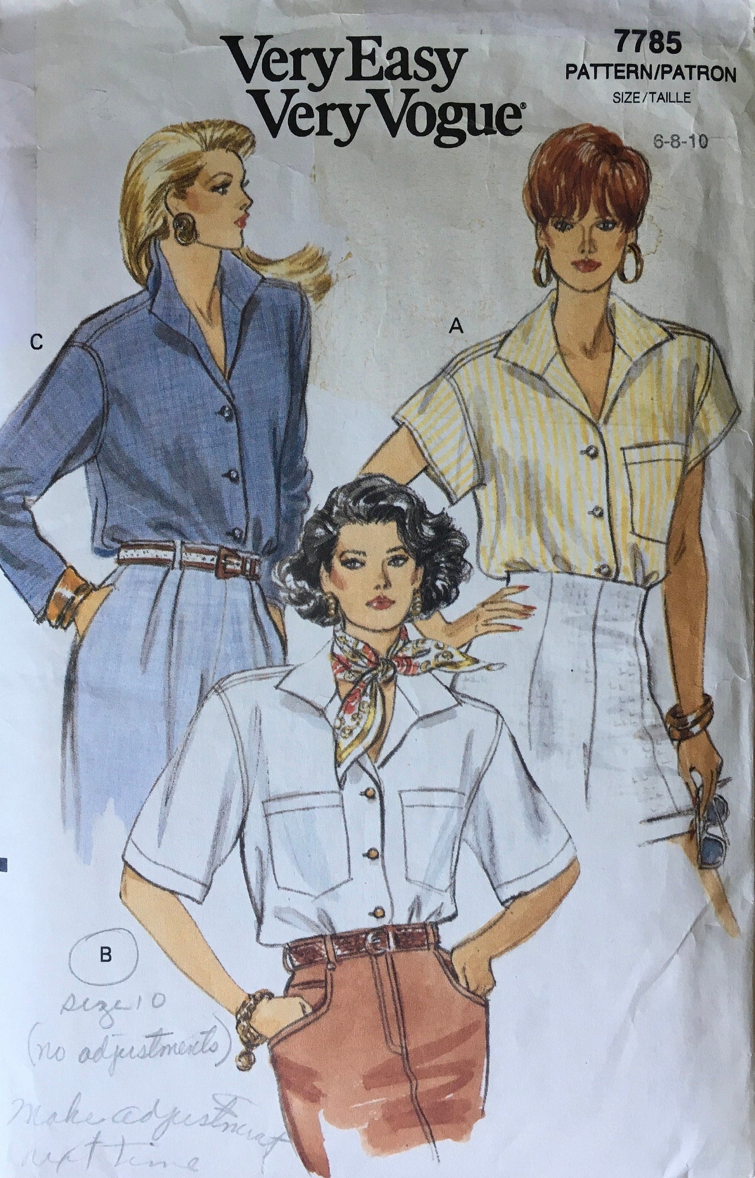Vogue 7785 Sewing Pattern (Vintage) CUT