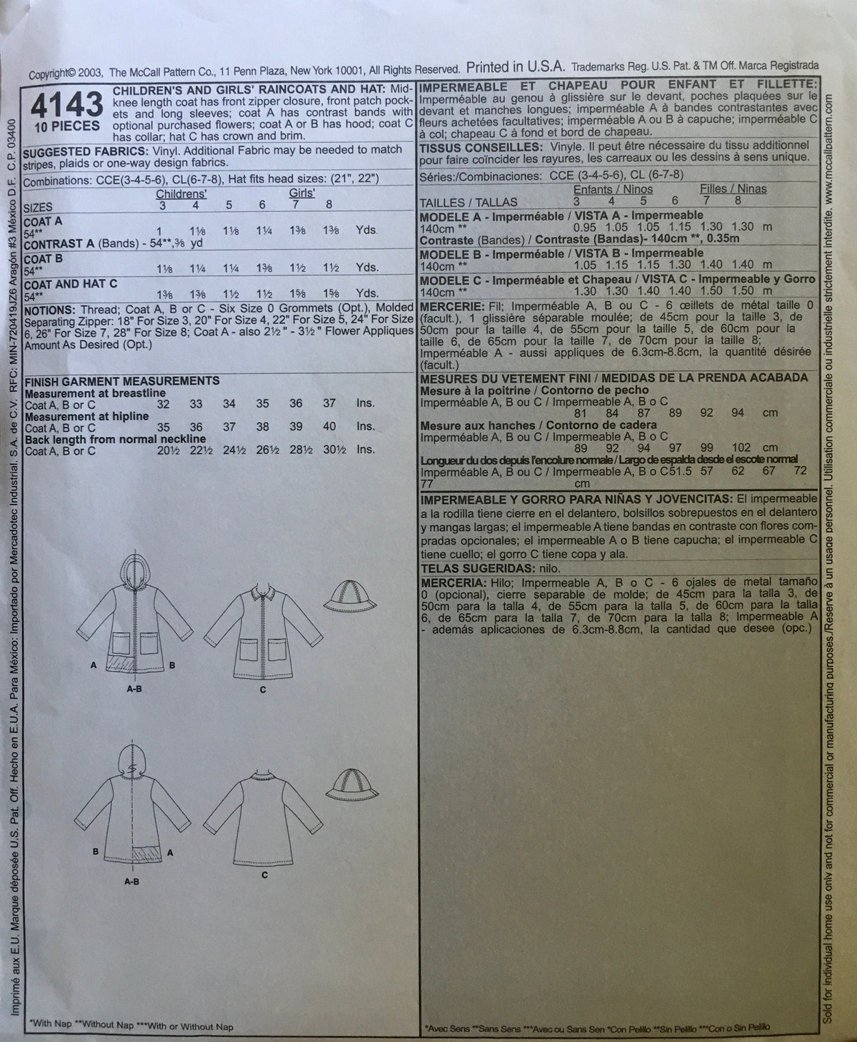 McCall's 4143 Sewing Pattern (Vintage) UNCUT – ANAPACLOTHING