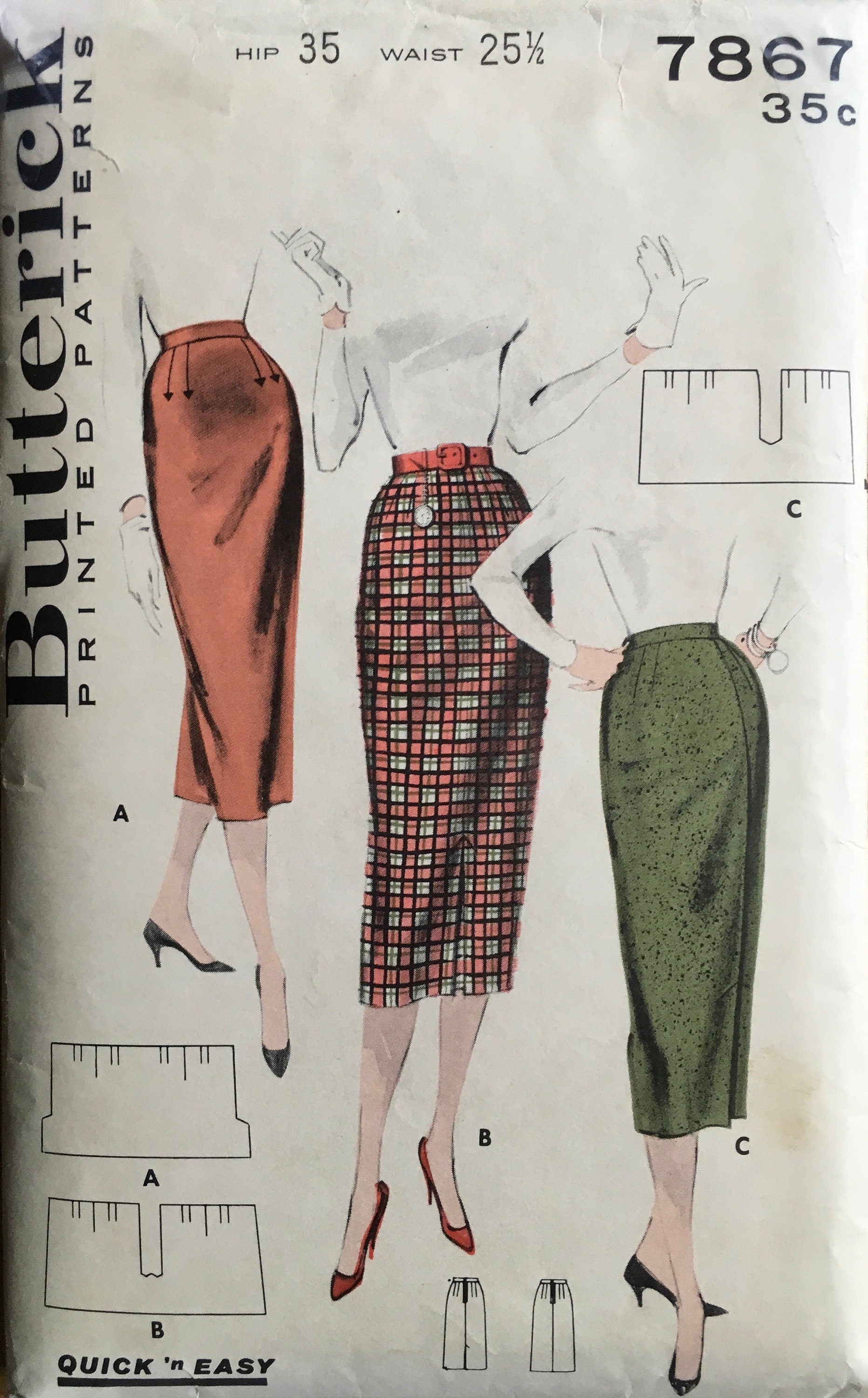 Butterick 7867 Sewing Pattern (Vintage) CUT