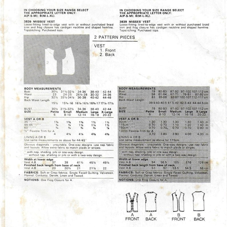 See &amp; Sew 3839 Sewing Pattern (Vintage) CUT