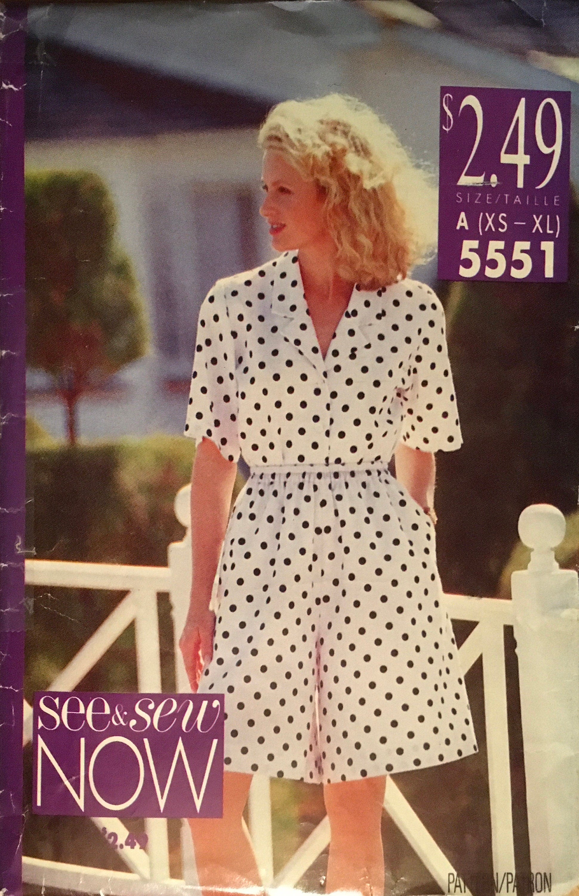 See &amp; Sew 5551 Sewing Pattern (Vintage) UNCUT