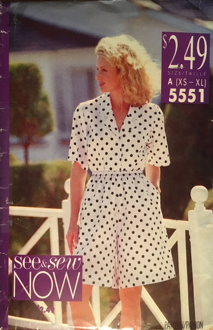 See &amp; Sew 5551 Sewing Pattern (Vintage) UNCUT