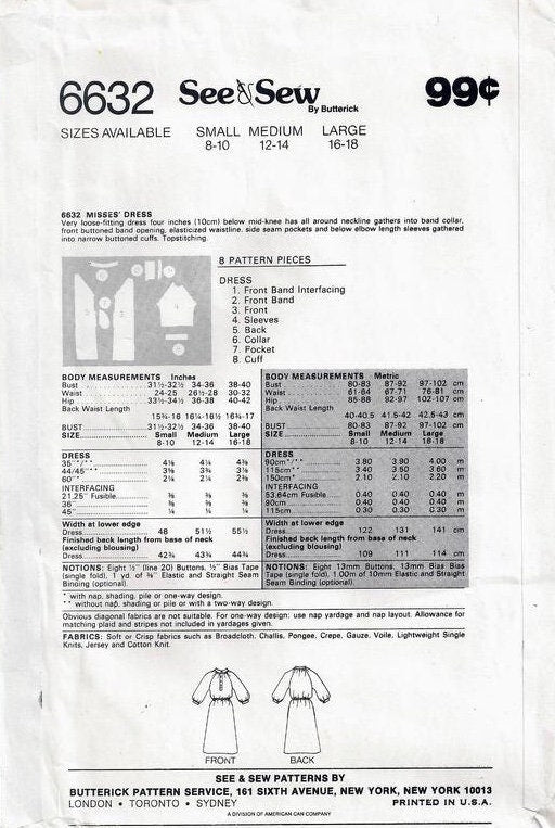 See &amp; Sew 6632 Sewing Pattern (Vintage) UNCUT