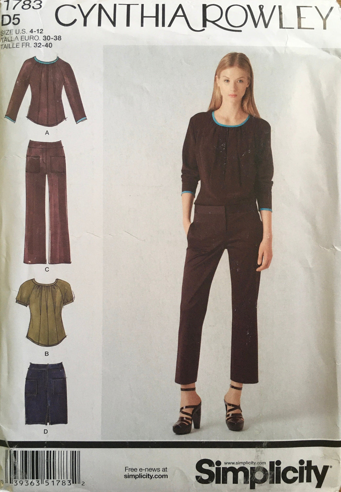 Simplicity 1783 Sewing Pattern (Vintage) UNCUT