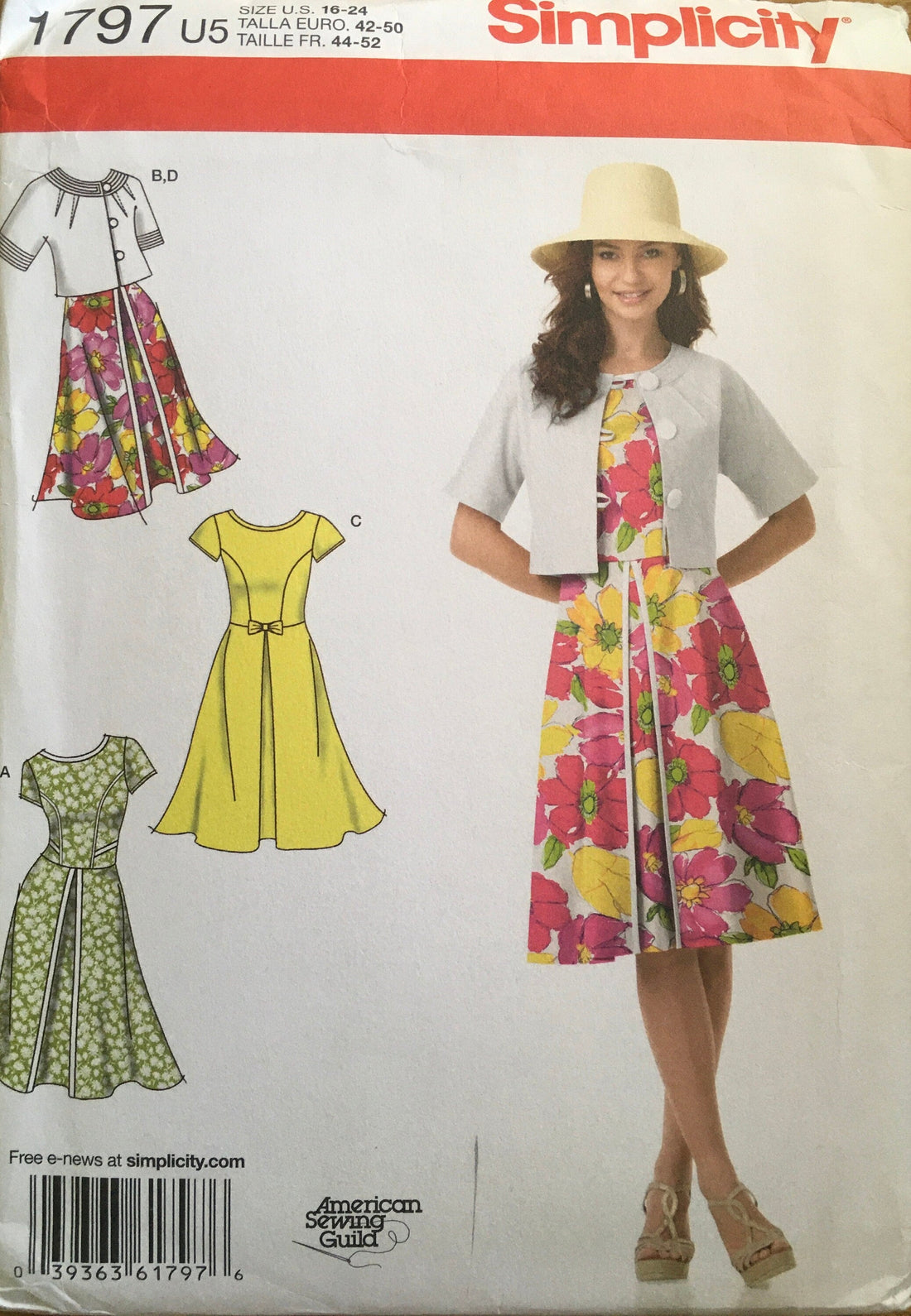 Simplicity 1797 Sewing Pattern (Vintage) UNCUT