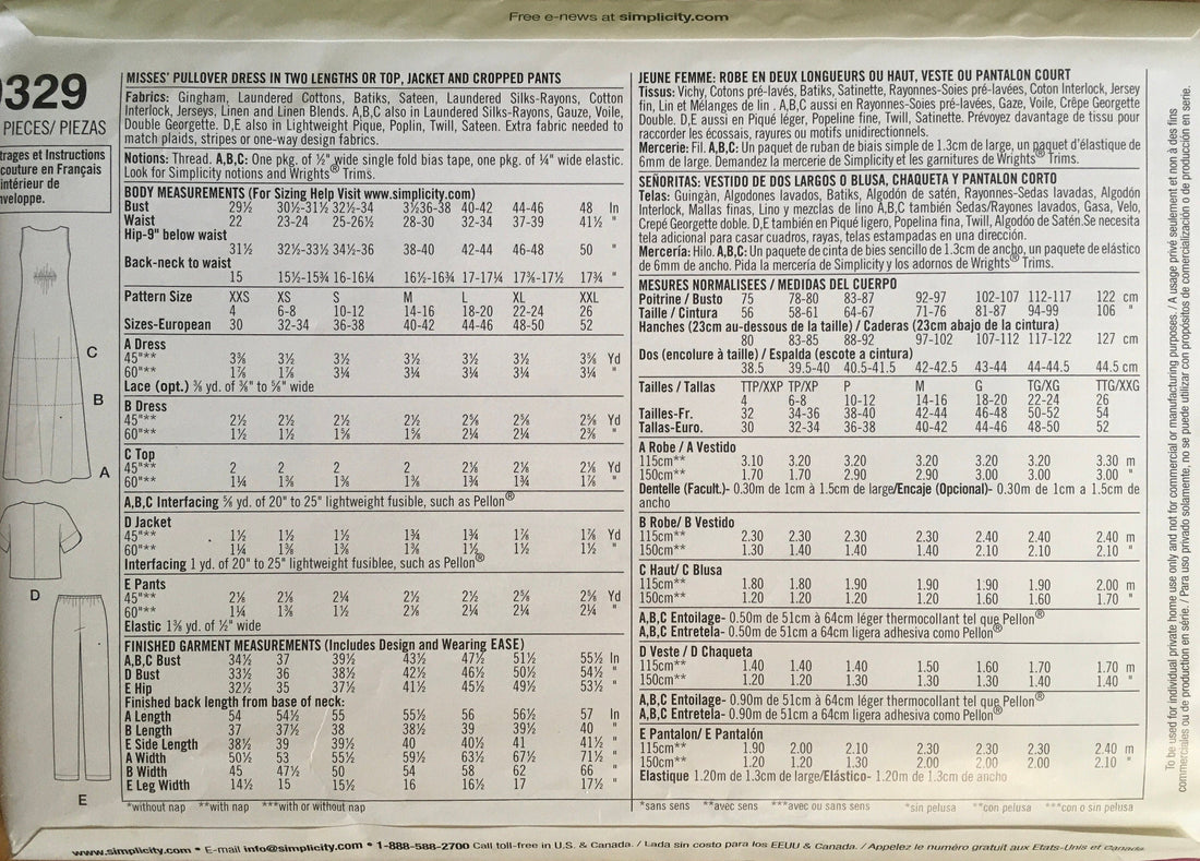 Simplicity 1809 Sewing Pattern (Vintage) UNCUT