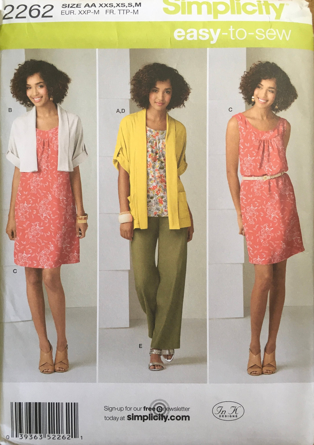 Simplicity 2262 Sewing Pattern UNCUT