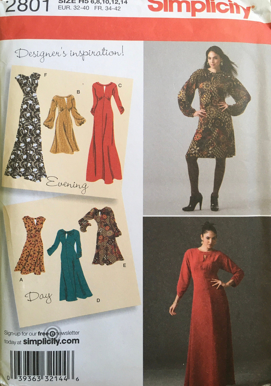 Simplicity 2801 Sewing Pattern UNCUT
