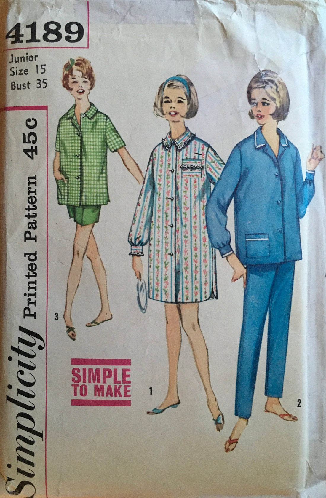 Simplicity 4189 Sewing Pattern (Vintage) UNCUT