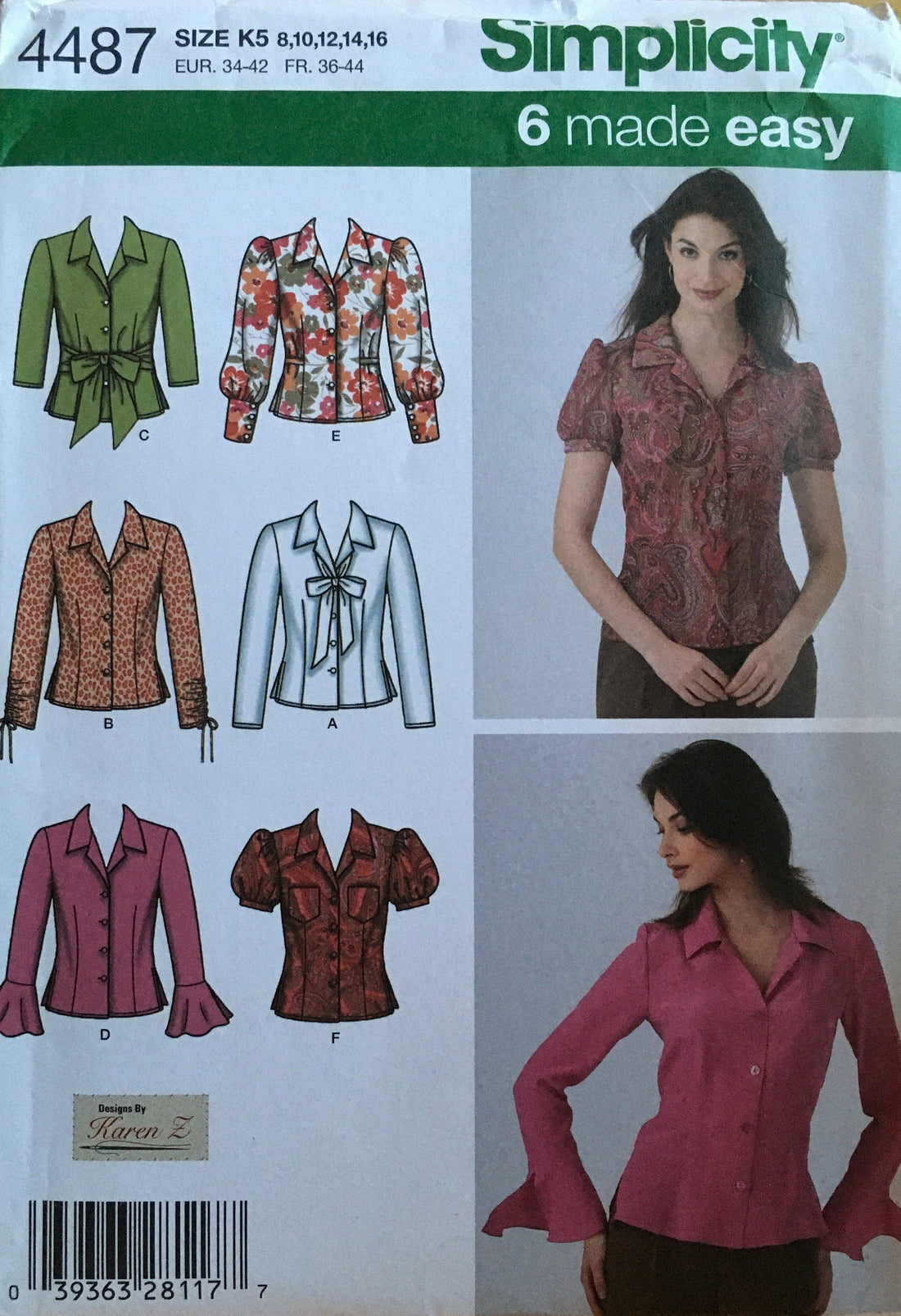 Simplicity 4487 Sewing Pattern (Vintage) UNCUT