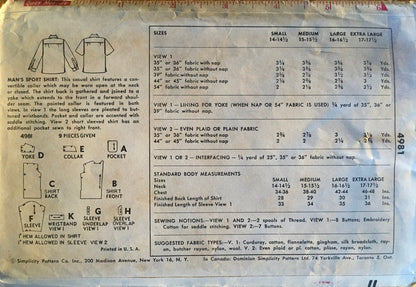 Simplicity 4981 Sewing Pattern (Vintage) CUT