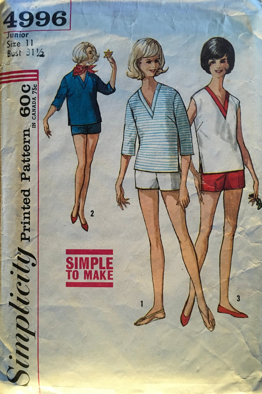 Simplicity 4996 Sewing Pattern (Vintage) CUT