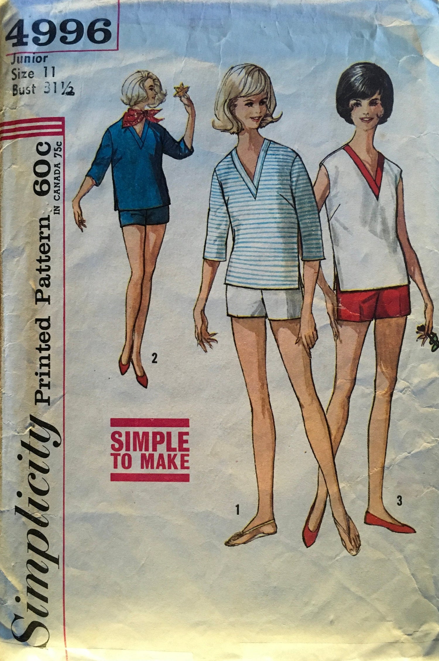 Simplicity 4996 Sewing Pattern (Vintage) CUT