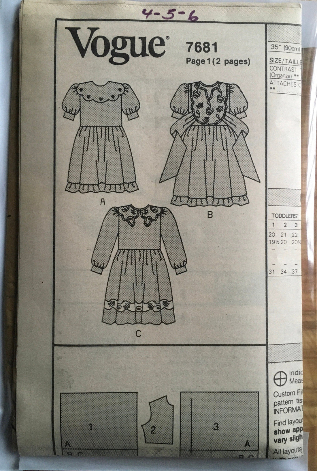 Vogue 7681 Sewing Pattern (Vintage) UNCUT