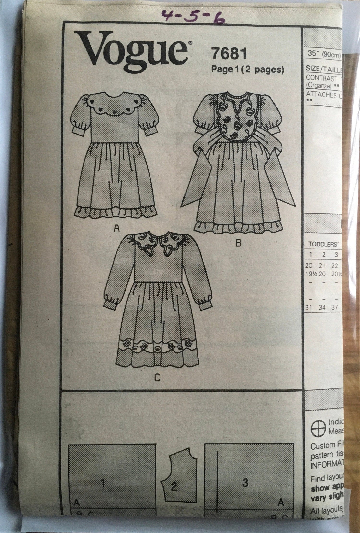 Vogue 7681 Sewing Pattern (Vintage) UNCUT