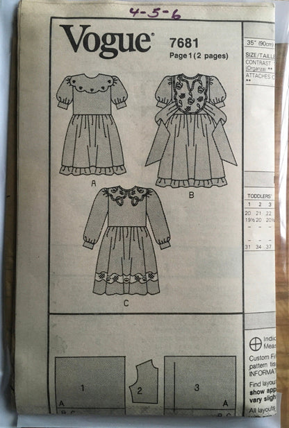 Vogue 7681 Sewing Pattern (Vintage) UNCUT