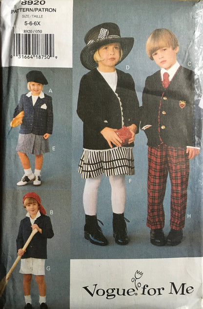 Vogue 8920 Sewing Pattern (Vintage) UNCUT
