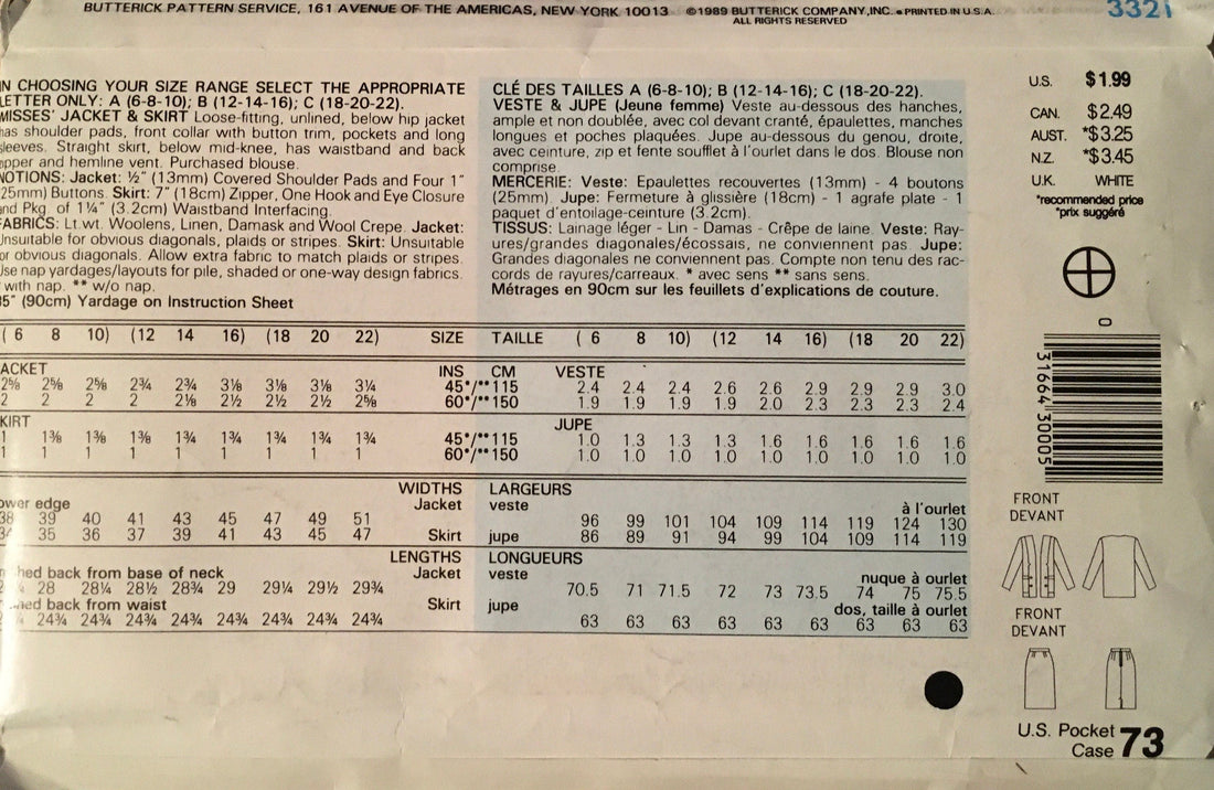 See &amp; Sew 3321 Sewing Pattern (Vintage) CUT