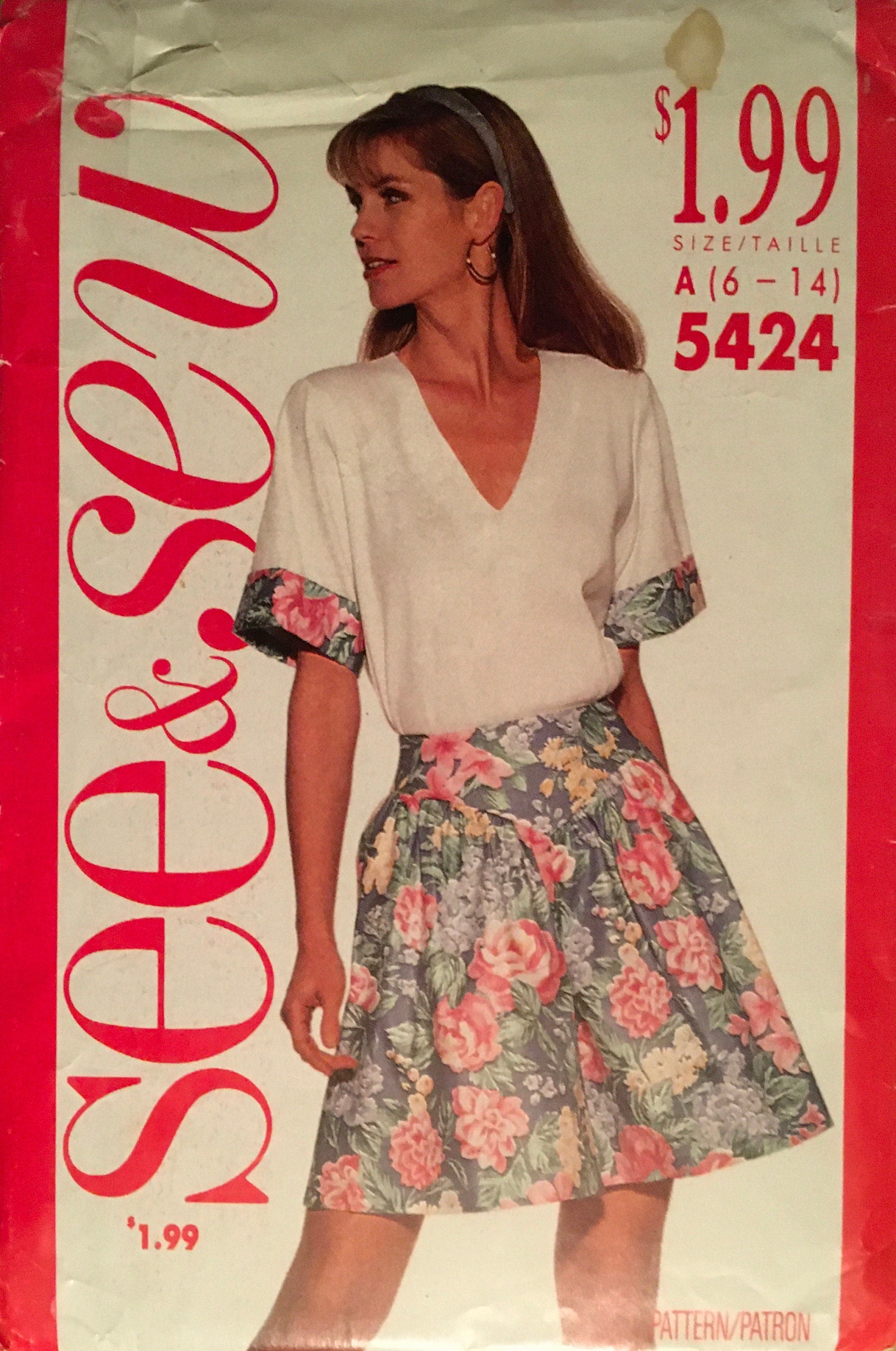 See &amp; Sew 5424 Sewing Pattern (Vintage) CUT