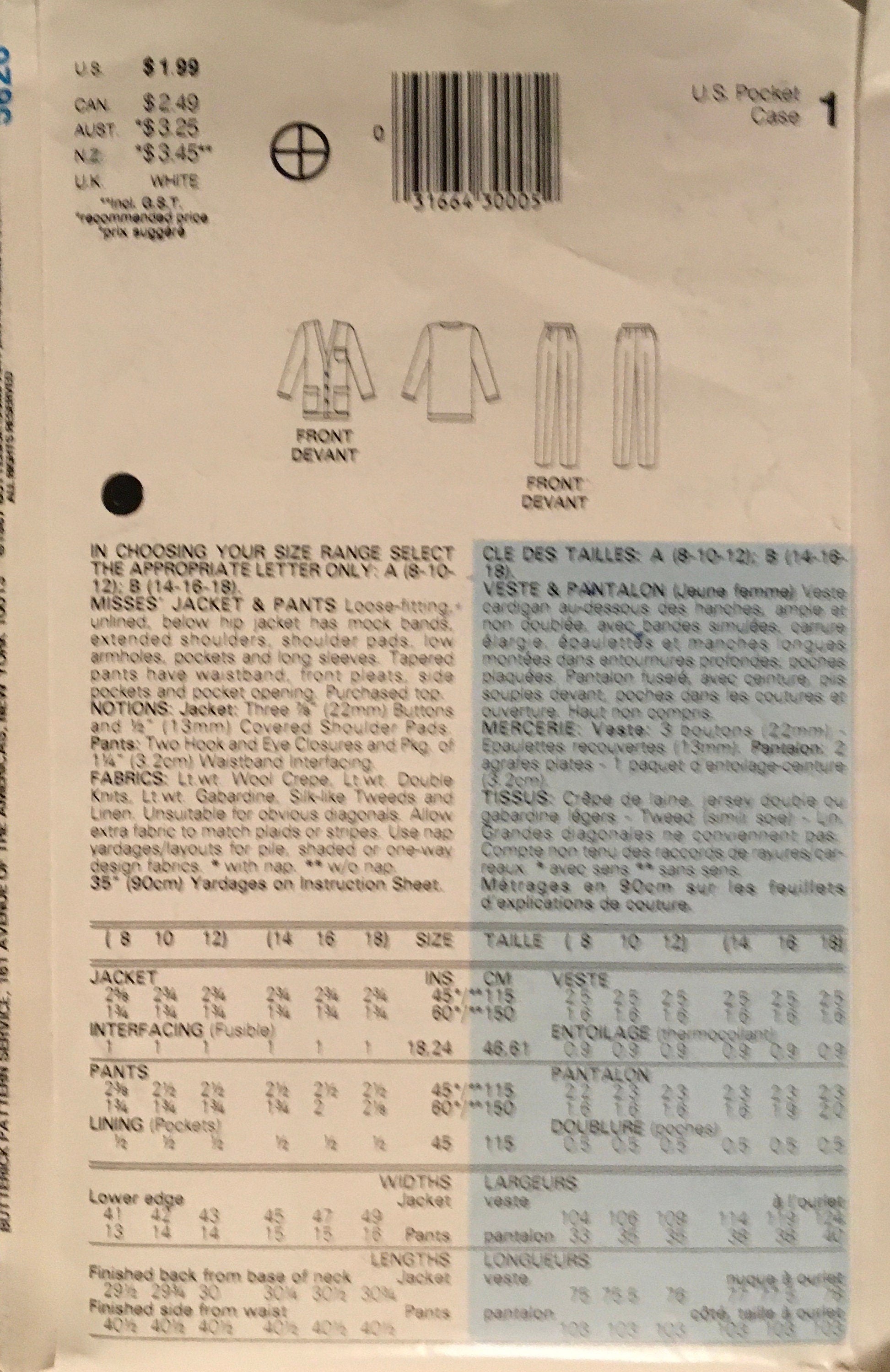See &amp; Sew 5820 Sewing Pattern (Vintage) UNCUT