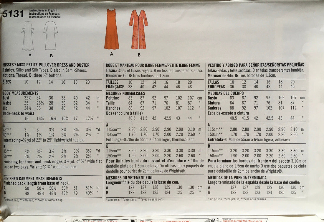 Simplicity 5131 Sewing Pattern (Vintage) UNCUT