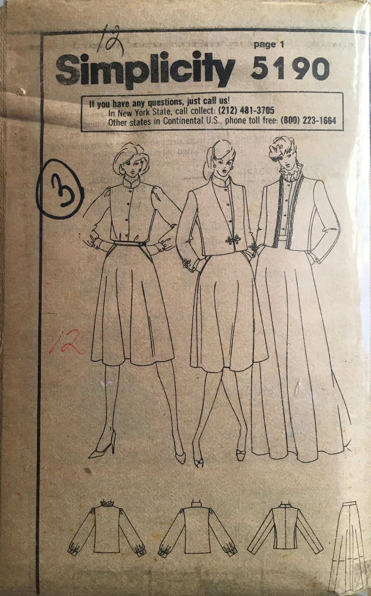 Simplicity 5190 Sewing Pattern (Vintage) UNCUT