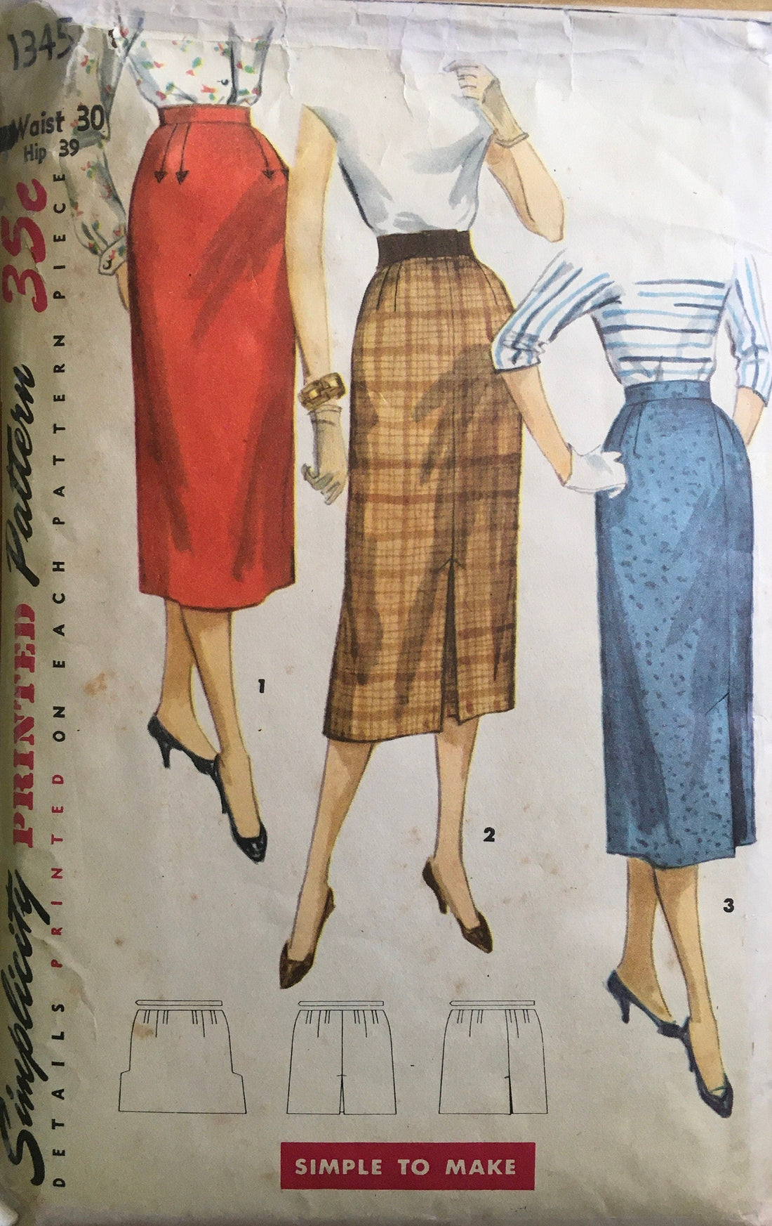 Simplicity 1345 Sewing Pattern (Vintage) CUT