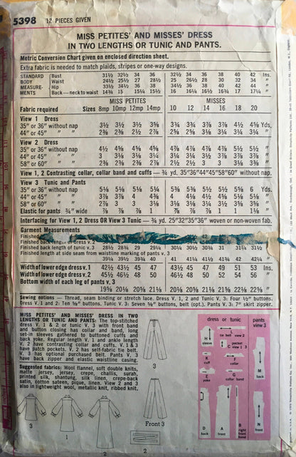 Simplicity 5398 Sewing Pattern (Vintage ) CUT